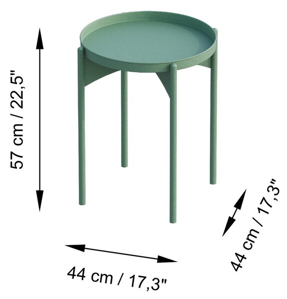 Kalune Design Odkladací stolík Shb-002-E zelený
