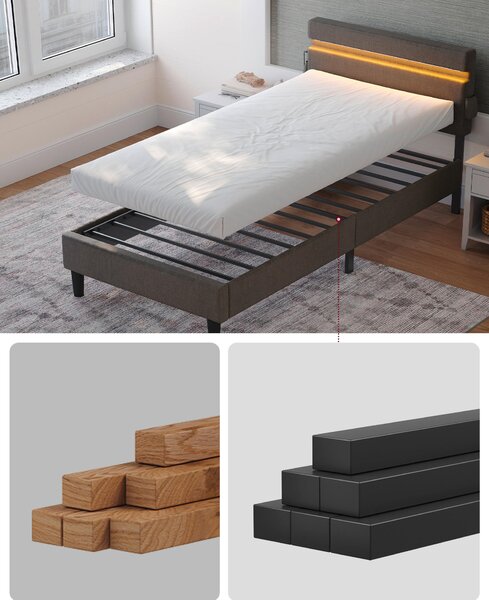 ČALÚNENÁ POSTEĽ, 90/200 cm tmavosivá Boxxx - Online Only spálne, Online Only