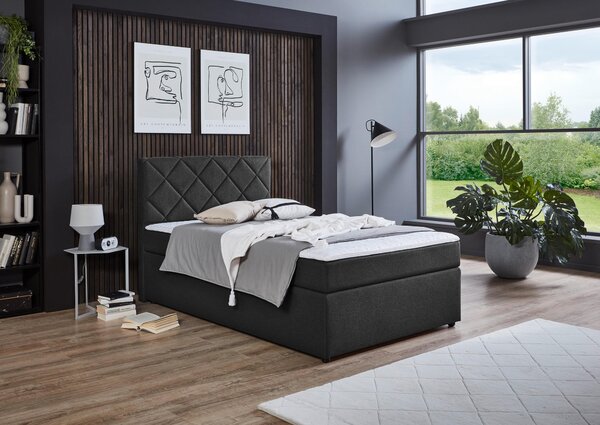 BOXSPRINGOVÁ POSTEĽ, 120/200 cm antracitová Boxxx - Online Only spálne, Online Only