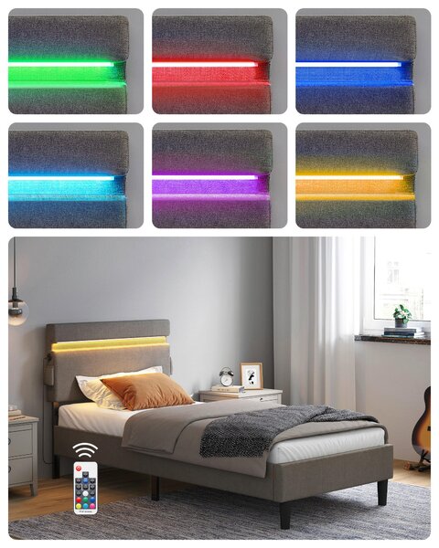 ČALÚNENÁ POSTEĽ, 90/200 cm tmavosivá Boxxx - Online Only spálne, Online Only