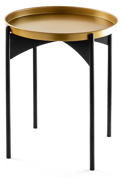 Kalune Design Odkladací stolík Shb-002-A čierny/zlatý
