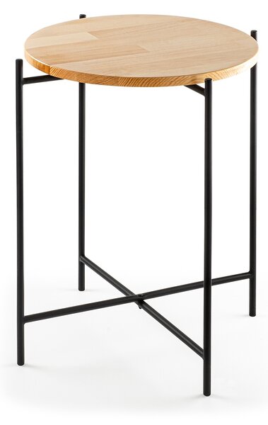Kalune Design Odkladací stolík Shb-004 z masívu čierny/dub prírodný