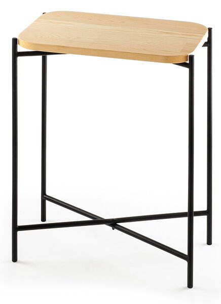 Kalune Design Odkladací stolík Shb-003 z masívu čierny/dub prírodný