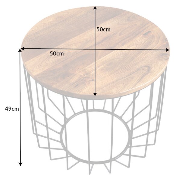 Dizajnový konferenčný stolík Unity Loft 50 cm mango