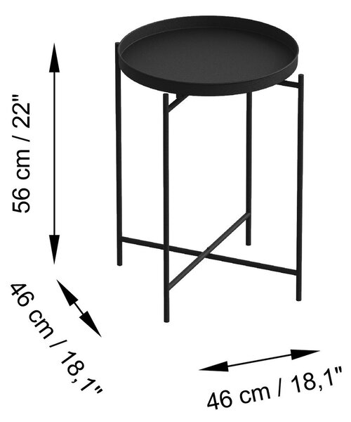 Kalune Design Odkladací stolík Shb-007-B čierny