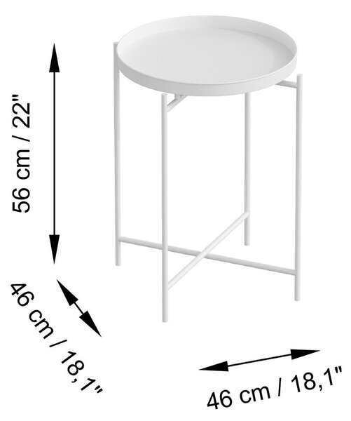 Kalune Design Odkladací stolík Shb-007-B biely