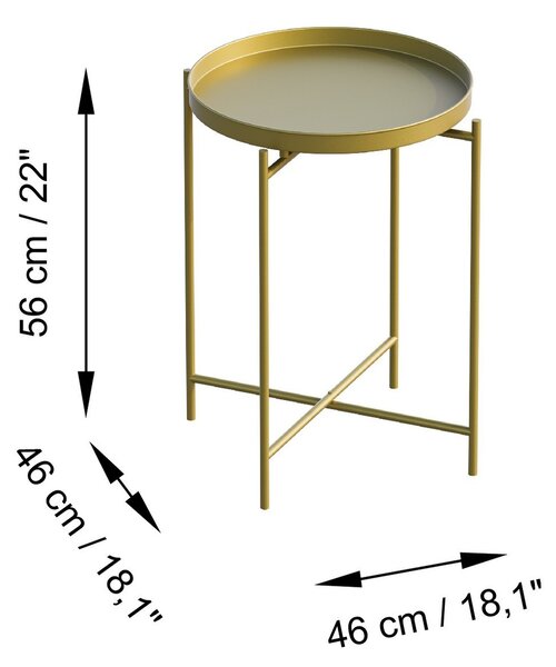 Kalune Design Odkladací stolík Shb-007-A zlatý