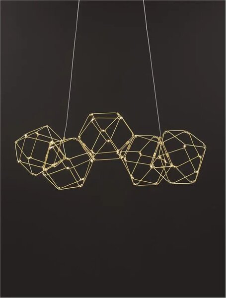LED luster Nebula 84 zlatá