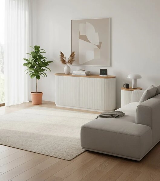 LivinHill Odkladací stolík Stilig ST581 40 cm z masívu ecru/brest