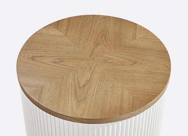 LivinHill Odkladací stolík Stilig ST581 40 cm z masívu ecru/brest