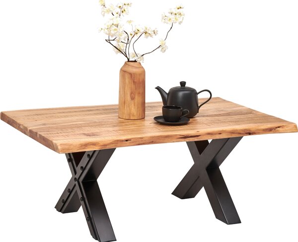 KONFERENČNÝ STOLÍK, prírodná farba, čierna, drevo, kov, 115/70/45 cm Ambia Home - Stolíky do obývačky