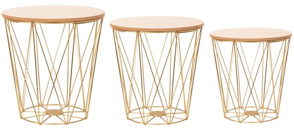 Tutumi Odkladací stolík Twins Gold S breza/zlatá
