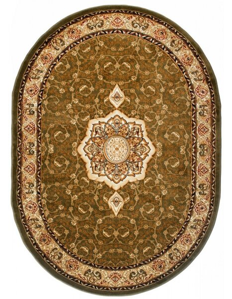 Kusový koberec klasický vzor 2 zelený ovál 140x190cm
