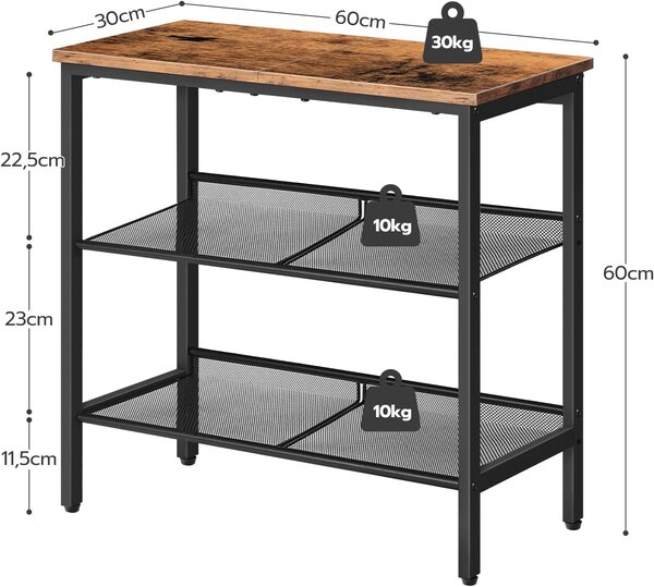Odkladací stolík Vasagle Fioras 60 cm čierny/hnedý