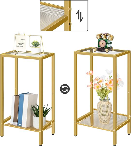 Odkladací stolík Vasagle Lamosa 37 cm číry/zlatý
