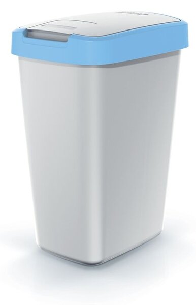 Prosperplast Odpadkový kôš COMPACTO FLAS s vekom popolavo sivý/svetlomodrý, variant 25 l