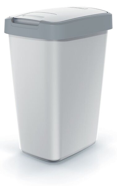 Prosperplast Odpadkový kôš COMPACTO FLAS s vekom popolavo sivý/svetlosivý, variant 12 l