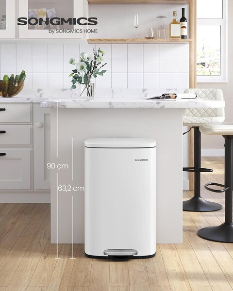 SONGMICS Odpadkový kôš Doro 50 l biely