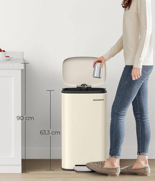 SONGMICS Odpadkový kôš Doro 30 L béžový