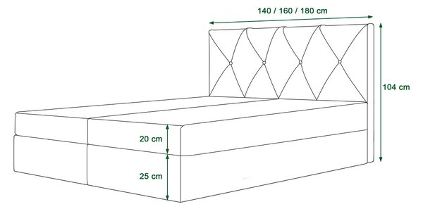 NovýNábytok.sk Manželská posteľ Boxspring 160 cm Athena (olivová) (s matracom a úložným priestorom). Akcia -20%. Vlastná spoľahlivá doprava až k Vám domov. 1046367
