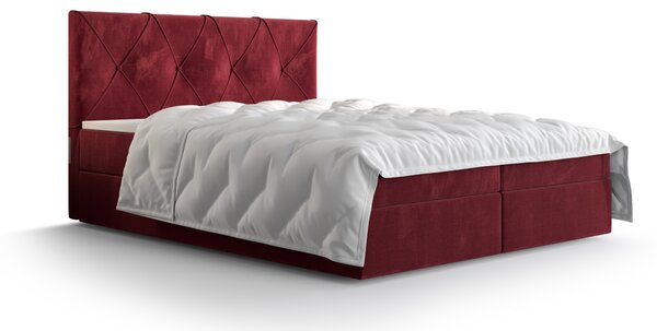 Manželská posteľ Boxspring 180 cm Athena (bordová) (s matracom a úložným priestorom). Vlastná spoľahlivá doprava až k Vám domov. 1046374