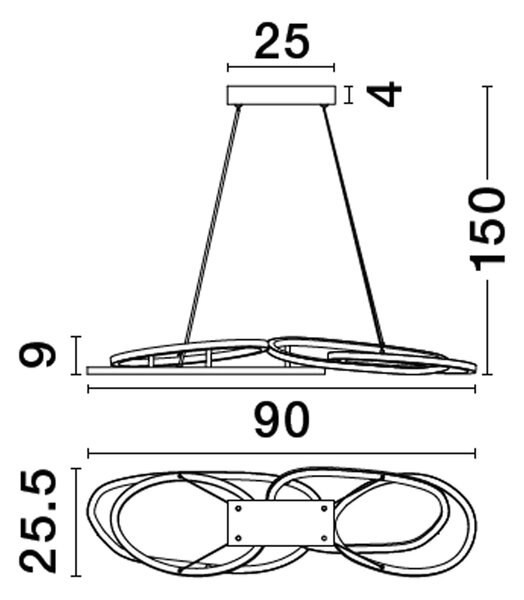 LED luster Nudos 2