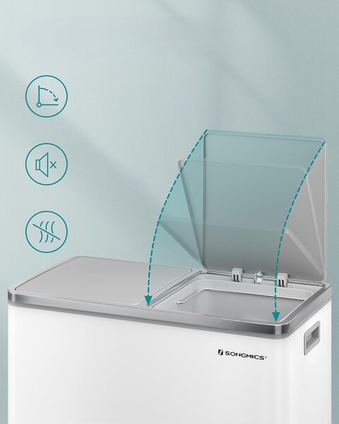 SONGMICS Odpadkový kôš s vekom JORDAN 2x30 l biely