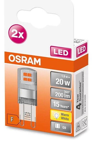 SADA 2x LED Žiarovka G9/1,9W/230V 2700K - Osram