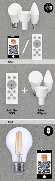 Rabalux 1980 - LED RGB Stmievateľná žiarovka C37 E14/5W/230V Wi-Fi 3000-6500K