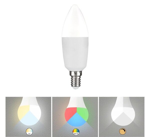 Rabalux 1980 - LED RGB Stmievateľná žiarovka C37 E14/5W/230V Wi-Fi 3000-6500K