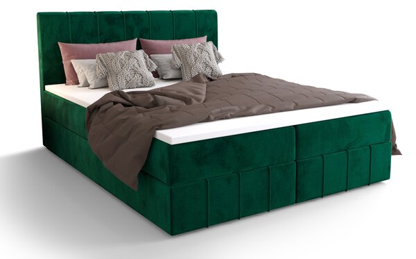 Manželská posteľ Boxspring 140 cm Barack (olivová) (s matracom a úložným priestorom). Vlastná spoľahlivá doprava až k Vám domov. 1046383