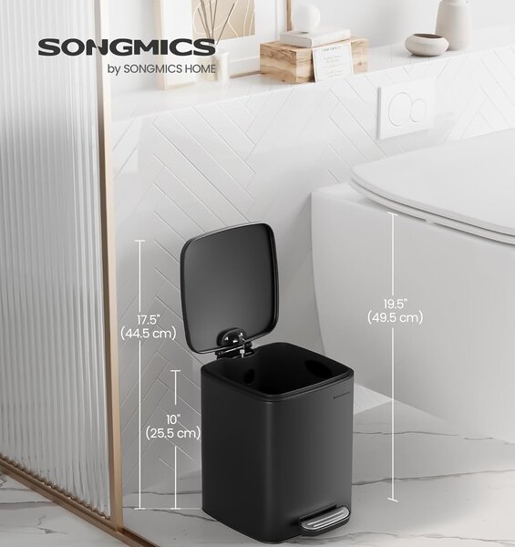 SONGMICS Odpadkový kôš Salomi 6 L čierny