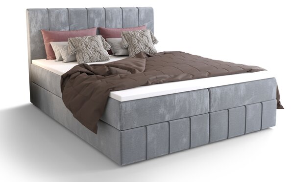 NovýNábytok.sk Manželská posteľ Boxspring 160 cm Barack (svetlomodrá) (s matracom a úložným priestorom). Akcia -20%. Vlastná spoľahlivá doprava až k Vám domov. 1046390