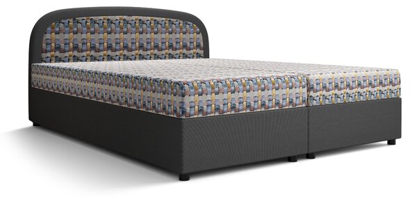 Manželská posteľ Boxspring 180 cm Brick (tmavosivá + vzor pletený) (s matracom a úložným priestorom). Vlastná spoľahlivá doprava až k Vám domov. 1046408