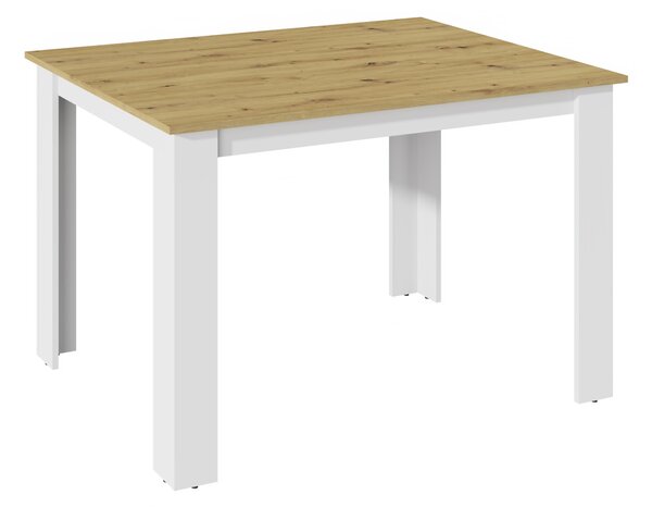 KONGI jedálensky stol 120 cm, biela/dub Artisan