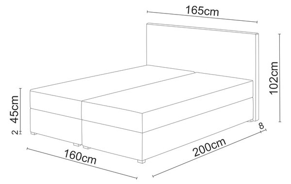 NovýNábytok.sk Manželská posteľ Boxspring 180 cm Fade 1 (čierna) (s matracom a úložným priestorom). Akcia -20%. Vlastná spoľahlivá doprava až k Vám domov. 1046489