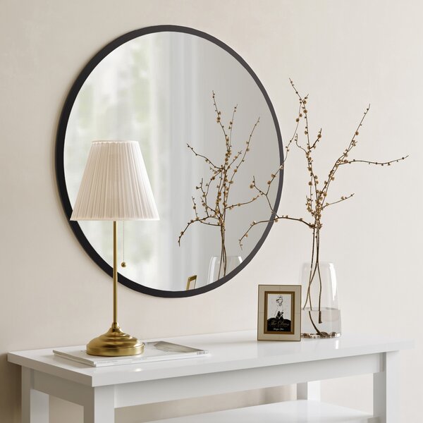 Kalune Design Okrúhle nástenné zrkadlo Ayna 60 cm čierne