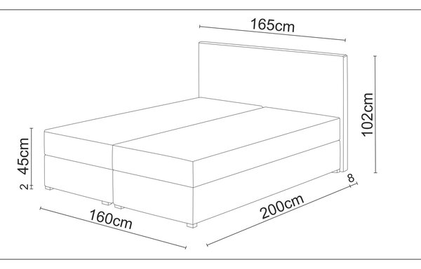 NovýNábytok.sk Manželská posteľ Boxspring 180 cm Fade 4 (sivá) (s matracom a úložným priestorom). Akcia -20%. Vlastná spoľahlivá doprava až k Vám domov. 1046526