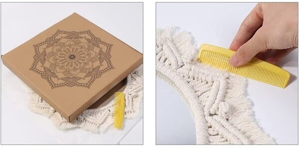 Tutumi Okrúhle nástenné zrkadlo BOHO 55 cm béžové