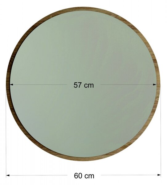 Hanah Home Okrúhle nástenné zrkadlo Ayna 60 cm orech