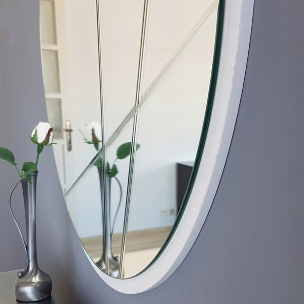 Hanah Home Okrúhle nástenné zrkadlo Lagas 60 cm strieborné