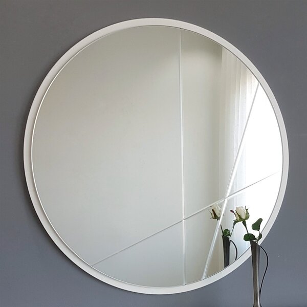 Hanah Home Okrúhle nástenné zrkadlo Lagas 60 cm strieborné