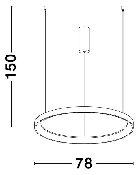 LED luster Pertino 78 3000K čierne – Čierna