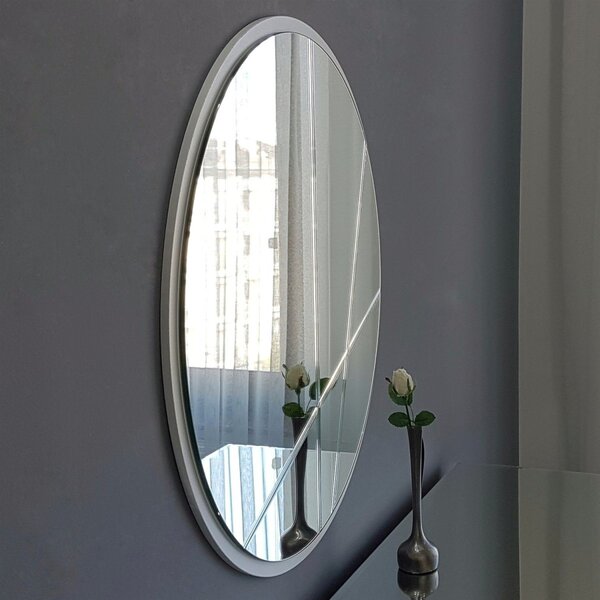 Hanah Home Okrúhle nástenné zrkadlo Lagas 60 cm strieborné