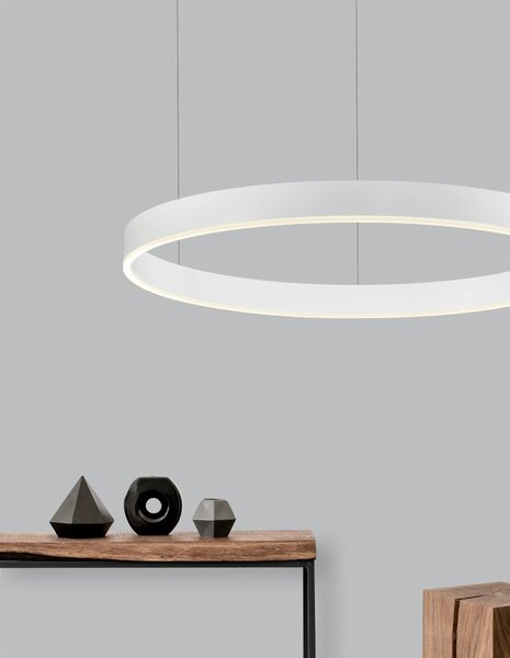 LED luster Motif 80 biele stmievateľné – Biela
