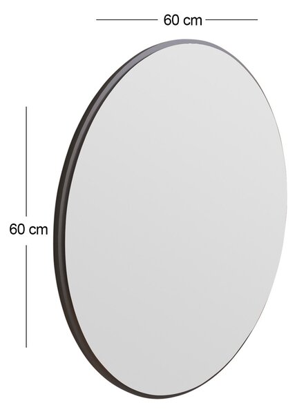Kalune Design Okrúhle nástenné zrkadlo Ozze 60 cm čierne