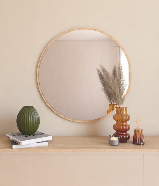 Kalune Design Okrúhle nástenné zrkadlo Ozze 60 cm hnedé