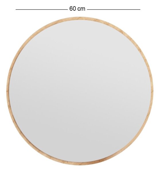 Kalune Design Okrúhle nástenné zrkadlo Ozze 60 cm hnedé