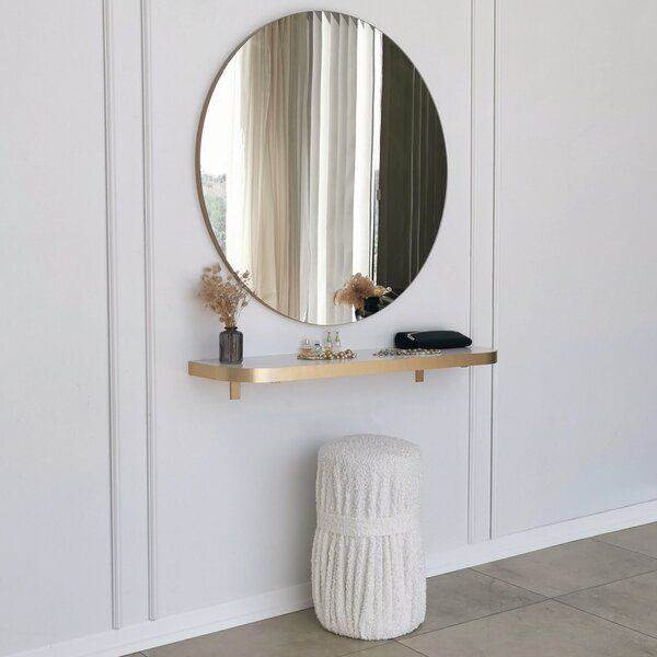 Kalune Design Okrúhle nástenné zrkadlo Zlaté 90 cm zlaté