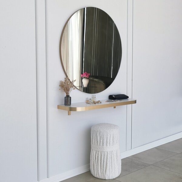 Kalune Design Okrúhle nástenné zrkadlo Zlaté 90 cm zlaté